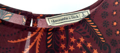 Abercrombie & Fitch Dress Juniors Large Sheath Shift Long Sleeve Border Hem EUC