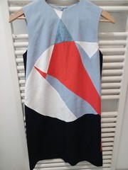 Victoria Victoria Beckham Sleeveless Mini Colourblock Sheath Dress Uk 6 vgc