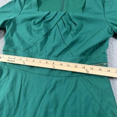 Alex Marie Dress Womens 10 Green Sheath Square Neck Knee Length Workwear