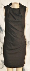 HALSTON HERITAGE NEW NWT Black Draped Sleeveless Dress 8 Lightweight Wool Blend