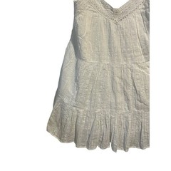 Celina Moon Tiered Spaghetti Strap Mini Dress Womens Size S White Lace Baby Doll
