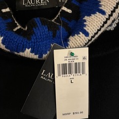 LAUREN BY RALPH LAUREN Fair Isle Off-the-Shoulder Sweater Dress Large