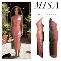 New MISA Los Angeles Sirena Dress~Multicolor Ruched NWT Retail: $250~Women’s M