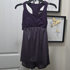 lululemon Purple Solid Scoop Neck Racerback Tank Dress Sleeveless M Polyester