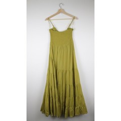 NWT Free People Sundrenched Solid Maxi Dress Medium Bitter Oil Yellow Green