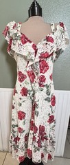 BCBG La Rosa Hi-lo delicate lace cold shoulder asymmetrical tea party dress M