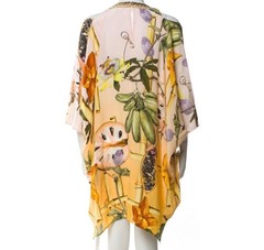 Camilla Pink & Gold Embellished V-Neck Tunic Size OS