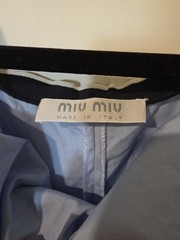Miu Miu Light Blue Dark Trim Sleeveless Low Back Dress Size 44 Classic Coastal