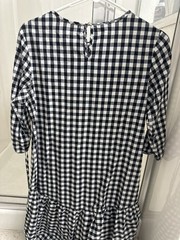 ZIP Collection Black White Gingham Embroidered design women’s dress
