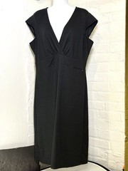 REI Dress Womens small Black Sleeveless V Neck Zip Pocket Stretch active wear XL