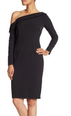 Alexia Admor Women&rsquo;s Sheath Dress One Shoulder Long Sleeve Black Size M 6219