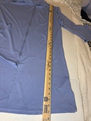 Willit Hooded Womens Cover Up Sz L Blue/Periwinkle Full Zip Beach Resort
