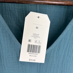 NWT Wonderly Gauze Maxi Dress Sz M Sleeveless Blue Coastal Boho Cottagecore