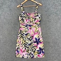 Banana Republic Womens Silk Dress Size 4 Multicoloured Floral Sleeveless 6603