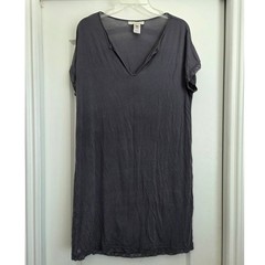 Barefoot Dreams Lounge Dress Lace Trim V Neck Casual Comfy Gray Sz Small