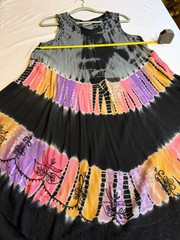 INDIA BOUTIQUE Softly Draped Colorful BOHO Tie-Dye Dress – One Size