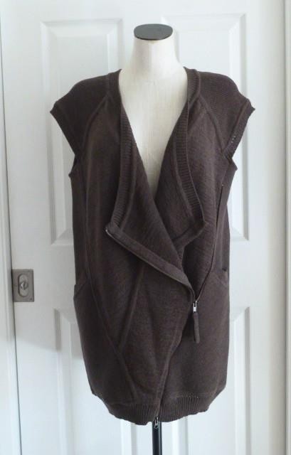 Zero+Maria Cornejo Brown Asym Zip Cocoon Sweater Dress or Cardigan Coat M L $650