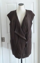 Zero+Maria Cornejo Brown Asym Zip Cocoon Sweater Dress or Cardigan Coat M L $650