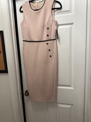 Designer Dress NWT Sz 6 Side Buttons Round Neck Reduced