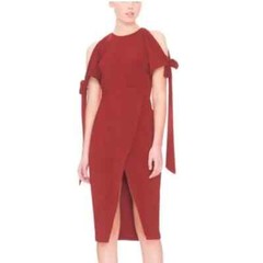 Keepsake The Label NEW Size Medium Rust Two Minds Tie Sleeve Midi Dress Wedding