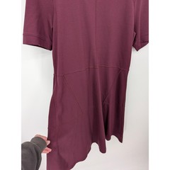 Athleta Dress Women Large Maroon Purple Short Sleeve Fit and Flare Ponte Knit