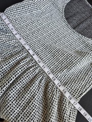 LOFT Women&rsquo;s Black/White Gingham Fit & Flare Scoop Neck Puff Sleeve M