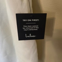 Lulus White Asymmetrical Midi Dress Pearl Rhinestone Straps XS NWT