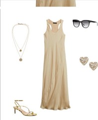 Banana Republic Satin Sheath Maxi Dress S Sleeveless Minimal Layer Coquette
