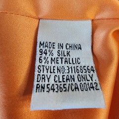 Peter Nygard Dress Womens Size 10 Orange Pink Silk Metallic Paisley Smocked