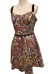 Allen Schwartz Sundress & Belt, SZ 14 Adjustable Straps Side Zipper