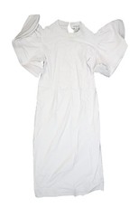 Callimoda Dress Womens 2XL White Crew Neck Puff Sleeve Midi Shift Party Wedding
