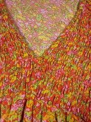BP Size Lg V-Neck Long Sleeve Babydoll Minidress Tunic Orange Floral SKU 214