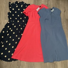 Ann Taylor Dresses Size 10 Petite Sleeveless Solid and Polka Dot 2 NWT Coral (3)