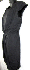 Ali Ro Gray Houndstooth Draped Short Dress Small Cap Sleeve Lined Side Zip