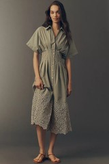 Anthropologie – Tobie Eyelet Shirt Dress by Exquise 4130942140048