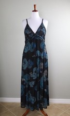 WHITE HOUSE BLACK MARKET $160 Fossil Sea Shell Mesh Maxi Dress Size Large