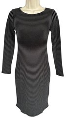 One Clothing Junior&rsquo;s Long Sleeve Bodycon Dress Size M Black Gray Striped