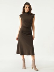 FLASH SALE!! OGL Move Women&rsquo;s Mockneck Tucks Midi Dress NEW