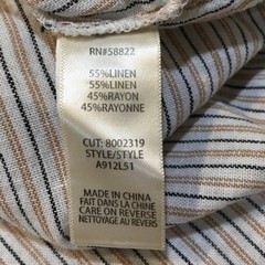 Max Studio Linen Blend Button Up Shirt Dress Womens S Tan Cream Stripe Coastal