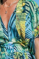 Cupshe Women&rsquo;s Tropical Double Hem Split Maxi Size XL- Summer, Beach Dress 026