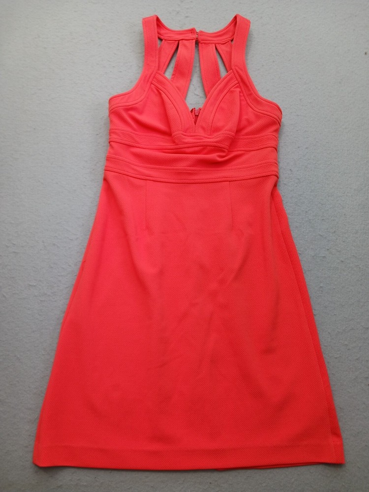 Tracy Reese Plenty Women&rsquo;s Sheath Knee Length 6 Coral Red Stretch Stylish