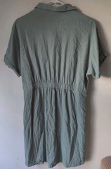 Gilli Women&rsquo;s Half Cuff Sleeve Button Down Knee Length Dress Olive Green Size M