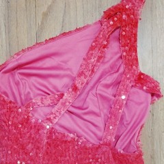 LAVETIR Pink Sequin One Shoulder Bodycon Sleeveless Short Dress Size L
