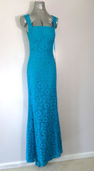 New! Nina Canacci Teal Stretch Lace Long Formal Gown w/ Train Women&rsquo;s Size 10