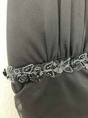 Ruby Rox Y2K Black Beaded Ruched Chiffon Cocktail Party Dress Womens Medium M