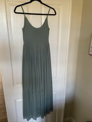 Vince Gathered Knit Cami Midi/ Maxi Dress XS Sage Green NWT