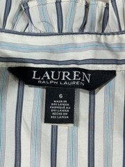 Lauren Ralph Lauren Black Label Striped Cotton Broadcloth Shirt dress SZ 6 EUC
