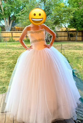 Michelangelo White Beaded Tulle Ball Gown XS 0-2 Formal Wedding Pageant Dress