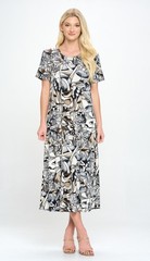 JOSTAR LONG DRESS Poly Spandex SLINKY Stretch Knit TRAVEL Grey S M L XL 2X 3X