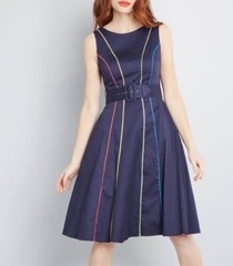 Modcloth Between The Lines Retro A- Line Sleeveless Midi Dress Size S NWT